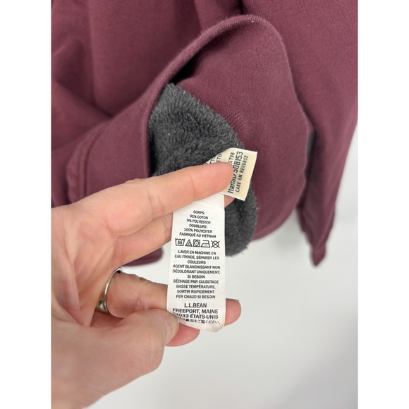 L.L. Bean Jacket XL Maroon Fleece Lined Full Zip Pockets Mock Neck - Picture 4 of 10